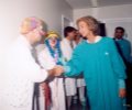 Su Majestad la Reina durante la visita a la Unidad Oncológica Infantil