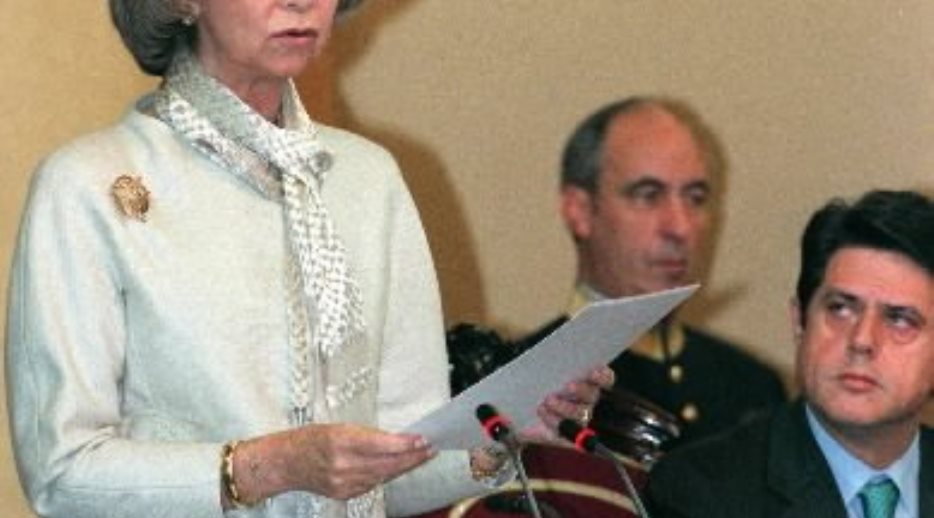 S.M. la Reina, durante su intervención en la Conferencia Plenaria