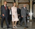 La Reina, a su llegada al Palacio de Pedralbes