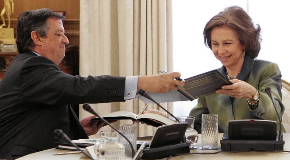 Doña Sofía y el Presidente de la Mutua Madrileña Automovilística