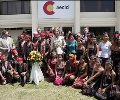 Su Majestad la Reina durante su visita a la oficina de la Agencia Española de Cooperación Internacional (AECID) en Phnom Penh