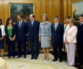 Su Majestad acompañada por el presidente de la Junta de Castilla y León, Juan Vicente Herrera, el alcalde de León, Francisco Fernández, momentos an...