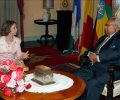 Encuentro de Su Majestad la Reina con el Presidente Woldegiorgis en el Palacio Nacional