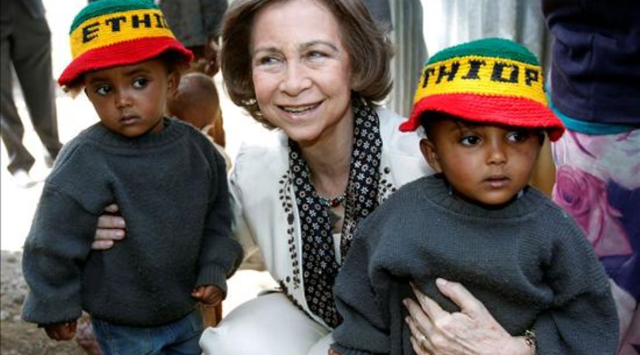 Doña Sofía, durante su visita al Centro de Salud Entoto 1 de Addis Abeba