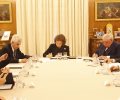 Doña Sofía durante la firma del Convenio