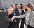 Su Majestad la Reina Doña Sofía saluda al presidente de la Fundación Banco de Alimentos de Zaragoza, José Igancio Alfaro Ximénez