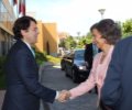 Su Majestad la Reina Doña Sofía recibe el saludo del alcalde de Salamanca, Alfonso Fernández Mañueco