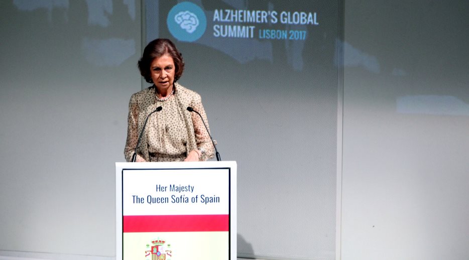 Su Majestad la Reina Doña Sofía durante su intervención