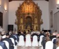 Su Majestad la Reina Doña Sofía durante el concierto que se celebró en el Parador de Santiago