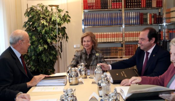 Vista parcial de la reunión del Patronato de la Fundación Reina Sofía celebrado en el Palacio de La Zarzuela