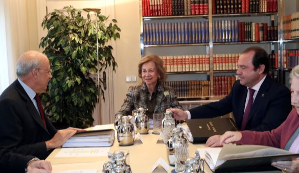 Vista parcial de la reunión del Patronato de la Fundación Reina Sofía celebrado en el Palacio de La Zarzuela