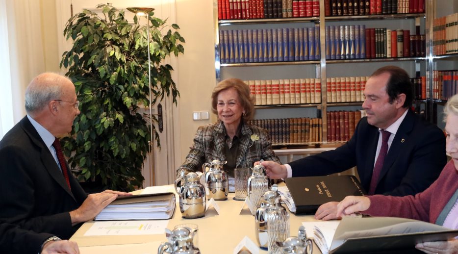 Vista parcial de la reunión del Patronato de la Fundación Reina Sofía celebrado en el Palacio de La Zarzuela