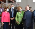 Doña Sofía durante su visita al Banco de Alimentos de Toledo