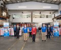 Su Majestad la Reina Doña Sofía durante la visita a las instalaciones del Banco de Alimentos de A Coruña