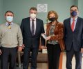 Su Majestad la Reina Doña Sofía junto al presidente, vicepresidente y tesorero del Banco de Alimentos de Ourense