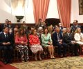 Su Majestad la Reina Doña Sofía junto a Su Majestad la Reina Silvia de Suecia durante la primera sesión del congreso de Neurología