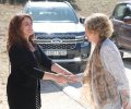 Su Majestad la Reina Doña Sofía es recibida por la secretaria general de Investigación, Eva Ortega