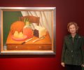 Su Majestad la Reina junto al cuadro del maestro Fernando Botero 