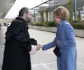 Su Majestad la Reina Doña Sofía a su llegada al Campus de Montepríncipe fue recibida por el presidente de la Asociación Católica de Propagandistas ...