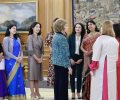 S.M. la Reina Doña Sofía durante la audiencia a una representación de la Asociación Internacional de Diplomáticos en España