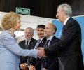 Doña Sofía recibe el saludo del presidente de la Federación Española de Bancos de Alimentos, Pedro Llorca