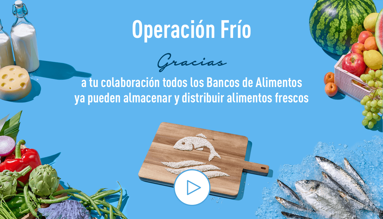 Alimentos sobre fondo azul. Enlace abre nueva ventana